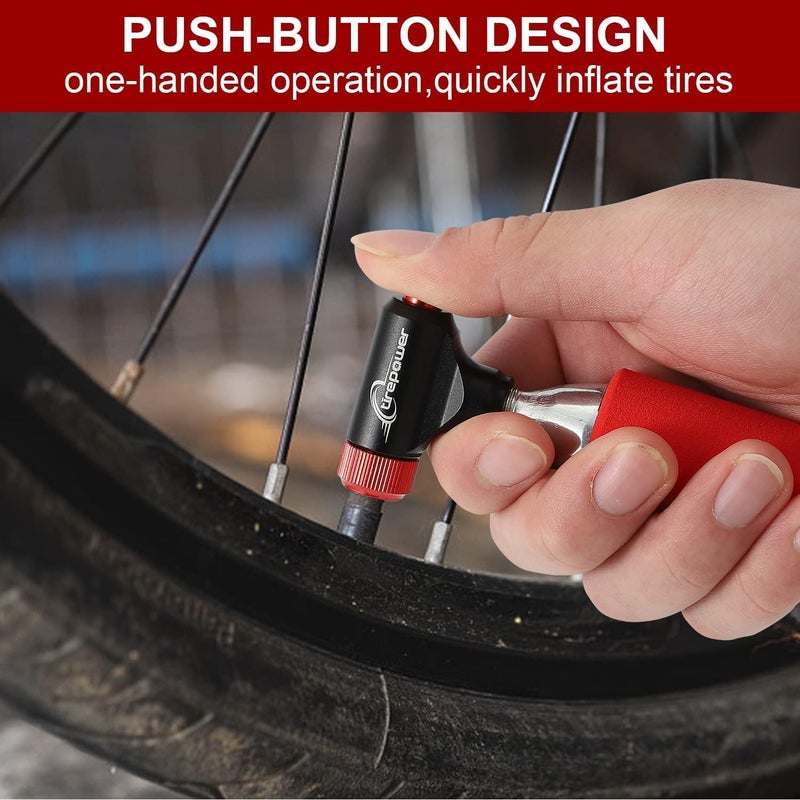 Ctrepower CO2 Bike Tire Inflator with Screw-on Nozzle - CO2 Bike Pump with Push-Button - Schrader & Presta Compatible - Aluminum Alloy Construction, No CO2 Cartridge is Included - Image 2